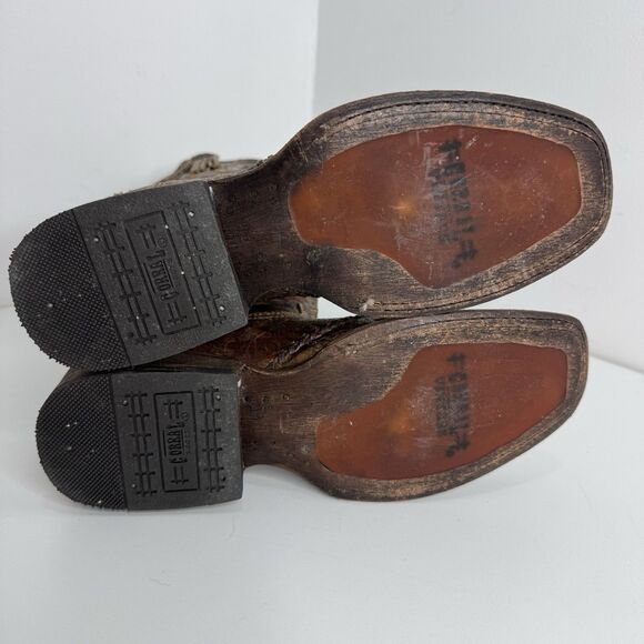 Corral Vintage Western Women Cowboy Boots Size 6.5M Aztec Embroidered Square Toe main image 6